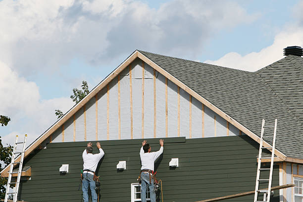 Professional Emergency Siding Repair technician working in Newton Highlands, MA